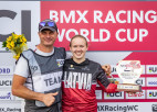 Stūriška Papendālē pārliecinoši uzvar Pasaules kausa 3. posmā BMX superkrosā