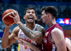 Video: Latvijas basketbolisti sensacionāli apspēlē spāņus un pietuvojas 1/4 finālam