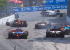 Video: "IndyCar" sacensības Toronto ielās pārtrauc pēc vairāku mašīnu sadursmes