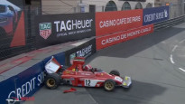 Leklērs Monako trasē nesavalda 1974. gada "Ferrari" un avarē