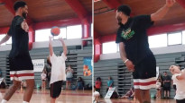 Video: NBA superzvaigzne Teitums savā nometnē bloķē dēla metienu