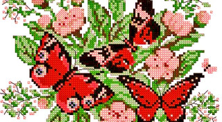 Izšūšanas shēmas ar taureņu attēliem taviem rokdarbiem. 1.daļa