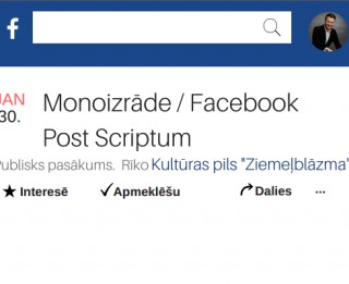 Kultūras pils „Ziemeļblāzma” Lielajā zālē Andra Buļa monoizrāde „Facebook. Post Scriptum”