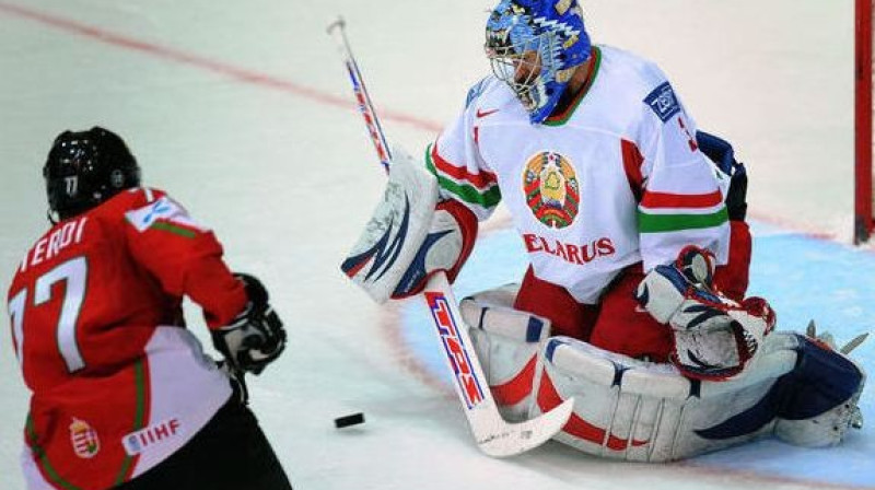 Baltkrievijas izlases vārtos lielisks šovakar bija Andrejs Mezins
Foto: AP