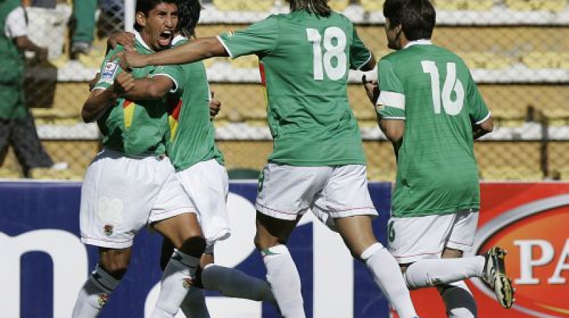 Bolīvijas futbolisti 
Foto: AP