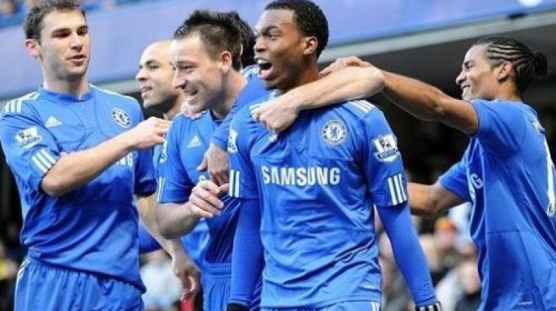 "Chelsea" futbolisti atzīmē kārtējos vārtus
Foto: EMPICS Sport/Scanpix