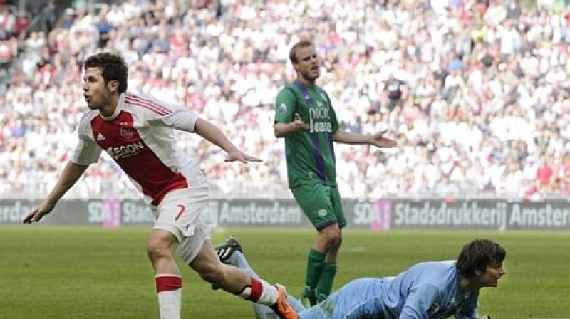 ''Ajax'' spēlētājs Miralems Sulejmani nule kā guvis vārtus
Foto: fcupdate.nl