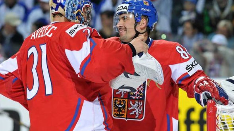 Ondrejs Pavelecs un čehu labākais vārtu guvējs
Tomašs Plekanecs. Foto: IIHF
