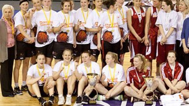 Kolibri basketbolistes - Swedbank LJBL U16 grupas čempiones.
Foto: Jānis Priedītis