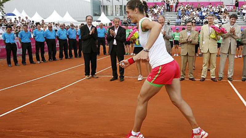 Andrea Petkoviča otro titulu atzīmē ar savu slaveno "Petko Dance"
Foto: Reuters/Scanpix