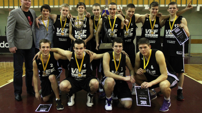 VEF RSSL čempioni - Rīgas Valsts 3. ģimnāzijas basketbolisti
Foto: Renārs Buivids