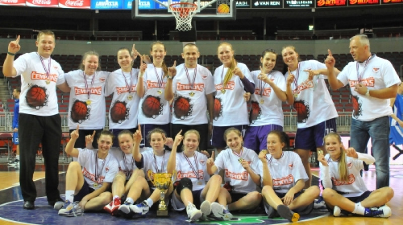 BS Rīga/Rīdzene - Swedbank LJBL U19 grupas čempiones.
Foto: Romualds Vambuts