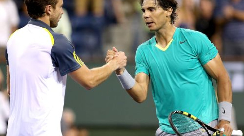 Ernests Gulbis un Rafaels Nadals
Foto: AFP/Scanpix