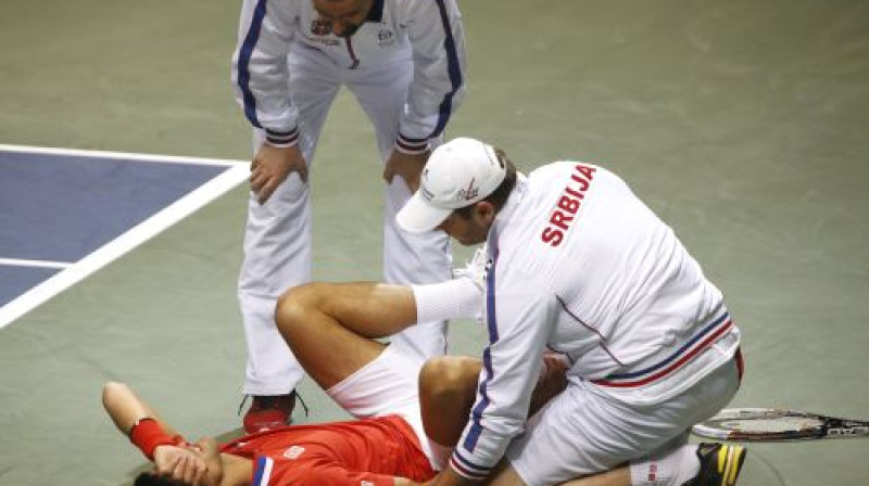 Novaks Džokovičs nupat guvis potītes savainojumu
Foto: Reuters/Scanpix