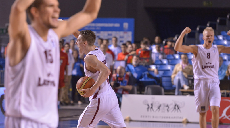 Latvijas valstsvienība pirmo reizi vēsturē sasniedz Eiropas U20 čempionāta pusfinālu 
Foto: FIBA Europe