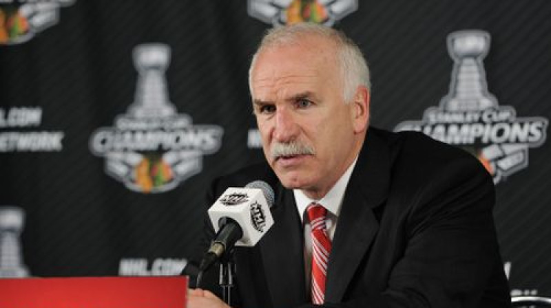 "Coach Q" jeb "Blackhawks" treneris Džoels Kvenevils
Foto:AFP/Scanpix