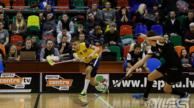 Edžus Ceriņš nopelnīja četrus (1+3) rezultativitātes punktus
Foto: floorball.lv