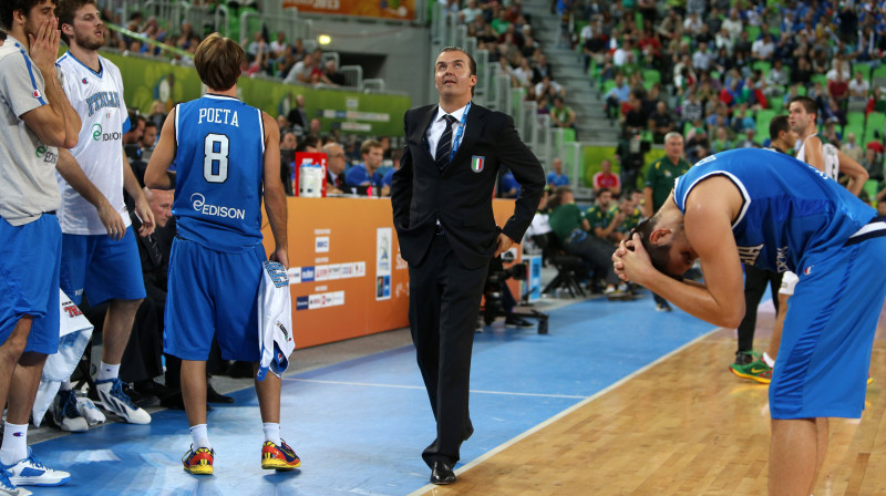 Simone Pjanidžani un Itālijas izlase simpātisko sniegumu "EuroBasket 2013" neturpinās Pasaules kausā 
Foto: AP/Scanpix