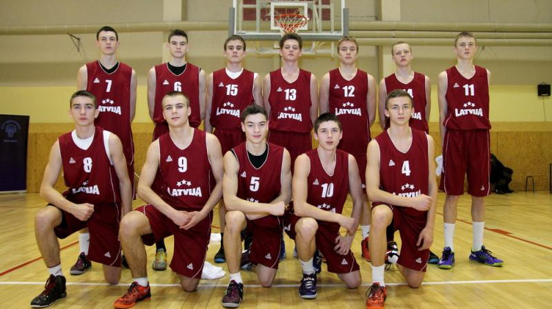 Latvijas U16 izlase Baltijas jūras kausa izcīņā.
Foto: basket.ee