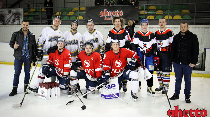 "Ghetto Hockey" piektā posma labākās komandas - "Agni", "Optibet" un "Pikaču"
Foto: Renārs Buivids (Ghetto Family)