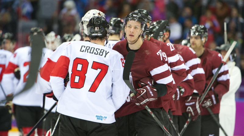Latvijas hokejisti ar augstu paceltām galvām izstājas no Olimpiādes
Foto: Ilmārs Znotiņš