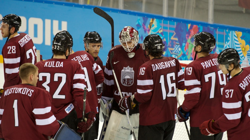 Latvijas hokeja valstsvienība Soču ziemas olimpiādē izcīnīja 8. vietu.
Foto: Ilmārs Znotiņš
