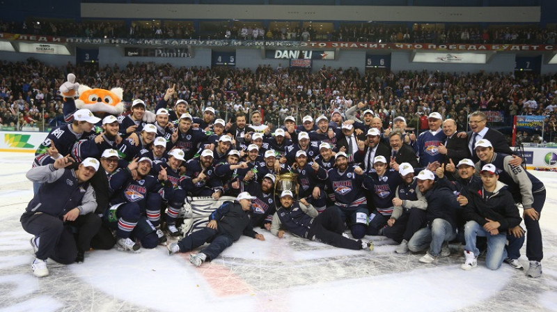 "Metallurg" hokejisti pirmo reizi kļuvuši par KHL čempioniem
Foto: ITAR-TASS/Scanpix