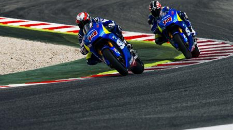 "Suzuki" motocikli MotoGP testos Barselonā
Foto: suzuki-racing.com