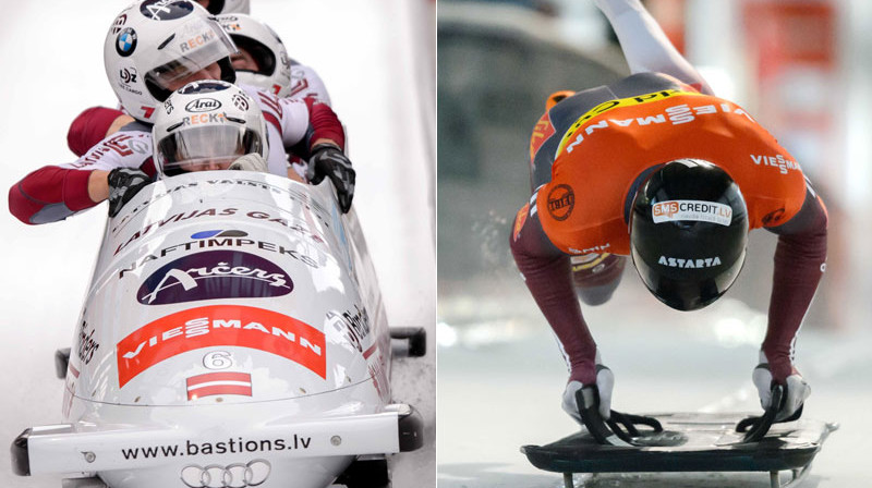 Oskara Melbārža ekipāža un Martins Dukurs Pasaules kausā jau ir nodrošinājuši uzvaru. 
Foto: AFP/Scanpix