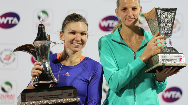 Simona Halepa un Karolīna Pliškova
Foto: AP/Scanpix