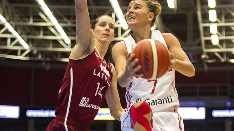 Kristīne Vītola: 16 atlēkušo bumbu - Latvijas sieviešu valstsvieības rekords Eiropas čempionātos.
Foto: CBF