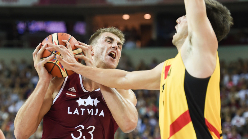 Mārtiņš Meieres: 15 punktu un Latvijas valstsvienības uzvara EuroBasket2015 atklāšanas spēlē ar Beļģiju.
Foto: FIBAEurope.com