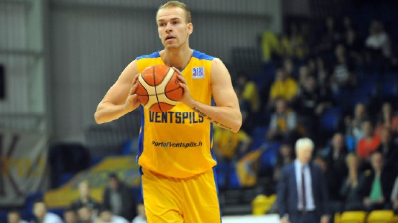 Māris Gulbis, "Ventspils" rezultatīvākais vīrs šodien.
Foto: bkventspils.lv