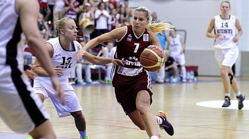 Elīna Babkina Eiropas čempionāta kvalifikācijas turnīra spēlē 2014. gada vasarā.
Foto: FIBAEurope.com