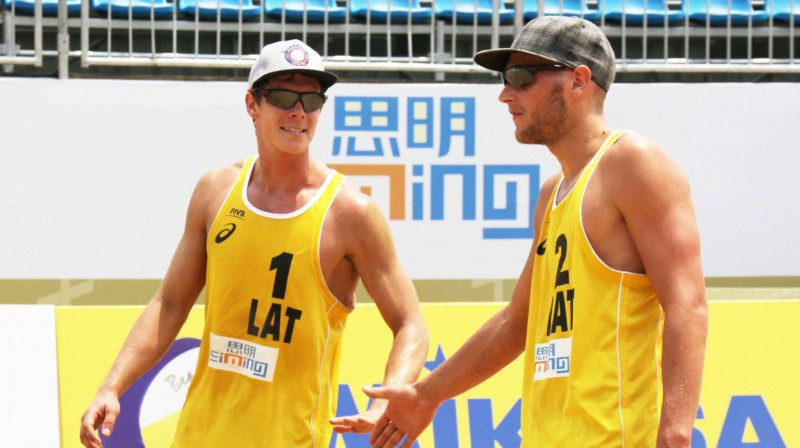 Rihards Finsters un Edgars Točs
Foto: FIVB