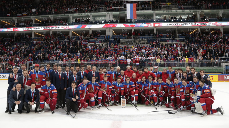 Krievijas hokeja izlase pēc 2016. gada Pasaules čempionāta
Foto: AFP/Scanpix