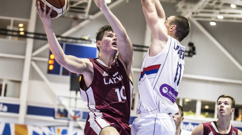Latvijas U20 vīriešu izlases kandidāts Eduards Hāzners.
Foto: FIBA.com