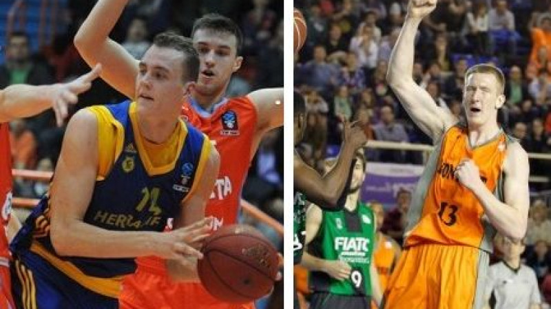 Anžejs Pasečņiks un Rolands Šmits 
Foto: eurocupbasketball.com/Fuenlabrada