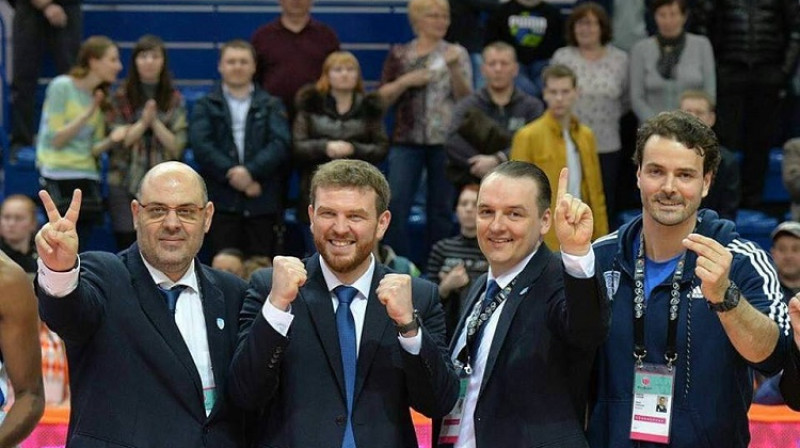 Lukass Mondelo, Sēzars Ruperess, Mārtiņš Zībarts un Vladimirs Puzovičs: zelts Eirolīgā un sudrabs Premjerlīgā
Foto: FIBA.com