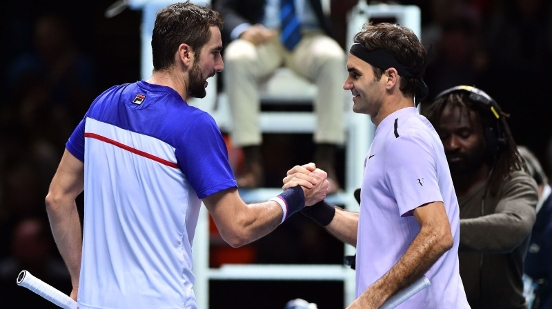 Marins Čiličs un Rodžers Federers
Foto: AFP/Scanpix