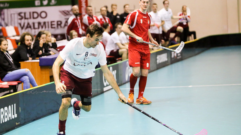 Spēlē pret ungāriem lieliski nospēlēja Jānis Rajeckis
Foto: IFF Floorball