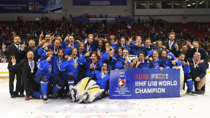 2018. gada U18 pasaules čempione - Somijas U18 izlase 
Foto: IIHF