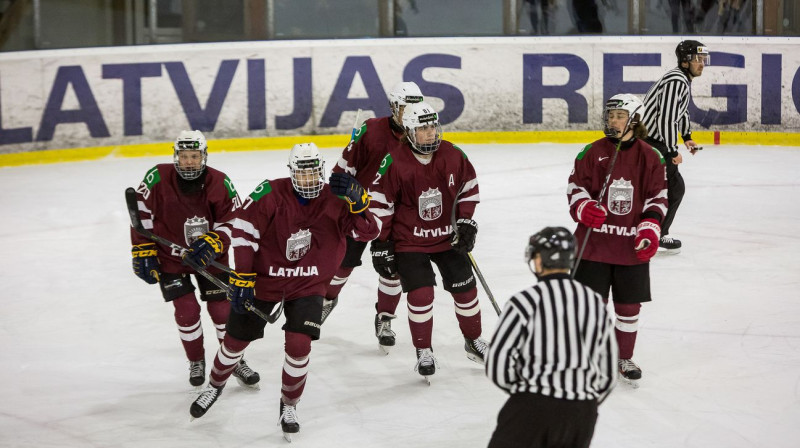 Latvijas U18 izlase. Foto: LHF