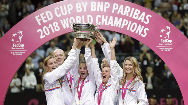 2018. gada "Fed Cup" čempione Čehija. Foto: AP/Scanpix