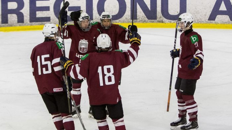 Latvijas U18 hokeja izlase. Foto: Guntis Lazdāns