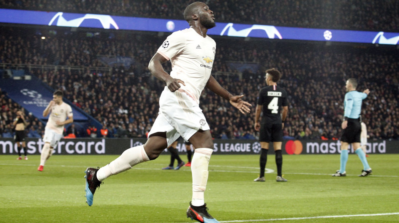 Romelu Lukaku svin vārtu guvumu. Foto: Yoan Valat/EPA/Scanpix