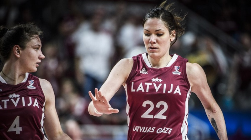 Paula Strautmane un Zenta Meļņika. Foto: FIBA