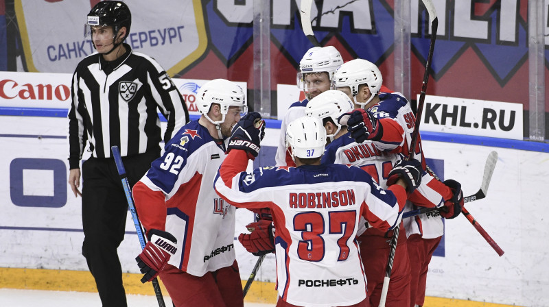 Maskavas CSKA svin vārtu guvumu. Foto: Alexei Danichev/Sputnik/Scanpix