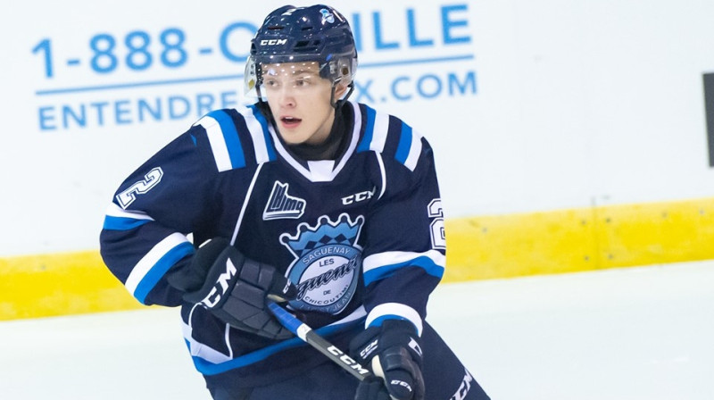 Harijs Brants sezonu sāka citā QMJHL komandā "Sagueneens". Foto: Chicoutimi Saguenéens