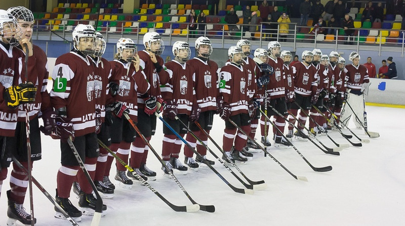 Latvijas U16 hokeja izlase. Foto: Latvijas Hokeja federācija